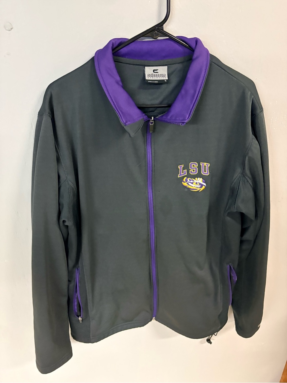 Champion mens LSU Gray & Purple Full-Zip Jacket